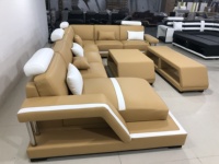 Ensemble de canapé modulable moderne en cuir véritable avec massage et haut-parleur de musique USB meubles de salon et canapés pour la maison