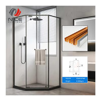 Vente flash Profils de douche en aluminium série 6000 Garde-corps en verre pour salle de bain