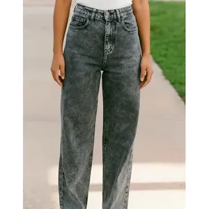 Jeans a Gamba Dritta da Donna Adrenaline, Vita Alta, Denim Vintage Traspirante con 5 Tasche - Product Image 5