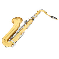 Bb Tenor Saxophone Gold Body Nickel Plated Keys B Flat Lacquered Finish Bakelite Head Woodwind Musical Instrument for
