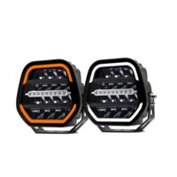 Feux de conduite LED 7 pouces 96 watts avec lentille en polycarbonate incassable pour véhicule, à fixer sur le porte-bagages de toit ou la barre anti-roulis