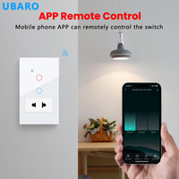 UBARO pour interrupteur intelligent Wi-Fi, type 118, 2 gangs, 1 voie, ABS, 220V, prise murale standard Thaïlande, compatible Alexa Google Home, application Smart Life