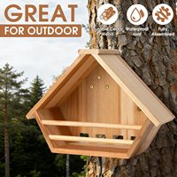 Casetta per Colibrì in Legno Stile Rustico, Forma Triangolare con Motivo Geometrico, Viti Incluse, per Tutte le Stagioni, da Esterno