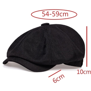Berretto da strillone in lino da uomo cappello estivo a spina di pesce traspirante Peaky Ivy Driving Cap - Product Image 3