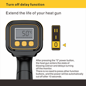 <span class=keywords><strong>Pistola</strong></span> <span class=keywords><strong>de</strong></span> Aire Caliente Eléctrica <span class=keywords><strong>de</strong></span> 2000W con Pantalla LCD y Temperatura Ajustable <span class=keywords><strong>para</strong></span> Soldadura, Termocontracción <span class=keywords><strong>de</strong></span> Películas y Sellado <span class=keywords><strong>de</strong></span> Plástico - Product Image 6