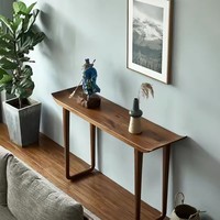 Nouvelle console rectangulaire étroite et longue en bois massif de style chinois, à fixer au mur, pour entrée et présentation en hôtel