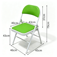 Chaise pliante en métal pratique pour la maison et le jardin, surface lisse, empilable, pour salle à manger, bureau, chaise d'assemblage
