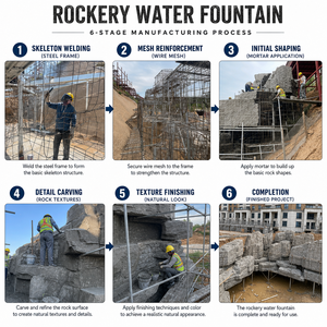 Fontana d'Acqua Personalizzata a Forma di Roccia, Dimensioni e Forme Personalizzabili, Elemento Paesaggistico con Rendering e <span class=keywords><strong>Disegni</strong></span> Tecnici - Product Image 5