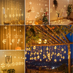 Guirlande <span class=keywords><strong>lumineuse</strong></span> LED en plastique pour intérieur et extérieur, camping, étoiles, lune, Noël, décorations de fêtes, <span class=keywords><strong>boule</strong></span> votive, éclairage 8 modes, rechargeable - Product Image 2