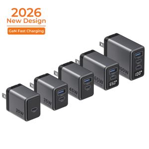 Cargador rápido PD GaN de 45W, cargador de pared USB C de 2 puertos con enchufe plegable, protección para portátiles OTP, Compatible con <span class=keywords><strong>iPhone</strong></span> y Samsung - Product Image 2