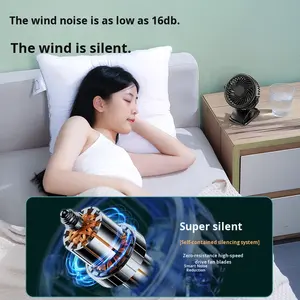 Mini ventilador silencioso USB recargable, diseño de Clip colgante para dormitorio de estudiantes, oficina, escritorio, viento fuerte, accesorios de iluminación para exteriores - Product Image 3