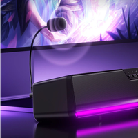 Vente directe usine – Nouvelle barre de son au design moderne pour ordinateur domestique, audio sans fil, microphone de jeu de bureau, haut-parleur stéréo USB RGB avec basses puissantes