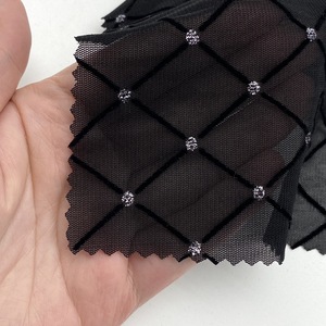 Tela de Malla de Poliéster y Elastano con Rayas Flocadas y Patrones Brillantes, Tela de Malla para Camisetas Transparentes y Sensuales para Mujer - Product Image 3