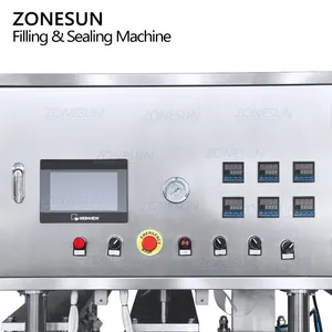 ZONESUN เครื่องบรรจุและปิดผนึกถ้วยน้ำวุ้น,เครื่องทำโยเกิร์ตแบบเส้นตรงอัตโนมัติเต็มรูปแบบปี ZS-AFS01