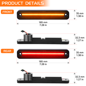 Luces Laterales LED para <span class=keywords><strong>Ford</strong></span> <span class=keywords><strong>F100</strong></span> 150 <span class=keywords><strong>Bronco</strong></span> 78-79 Econoline Van 75-91, Luces Intermitentes de Señalización de Cristal Color Ámbar Rojo Ahumado - Product Image 5