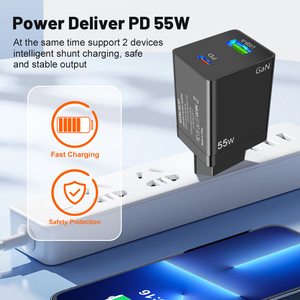 อะแดปเตอร์ชาร์จ Gan 55W วัสดุทนไฟ มาตรฐาน US EU AU รองรับ PD USB ชาร์จเร็ว เหมาะสำหรับแล็ปท็อปและโทรศัพท์มือถือ - Product Image 2
