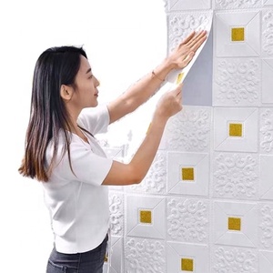 <span class=keywords><strong>Papier</strong></span> <span class=keywords><strong>peint</strong></span> 3d en mousse, revêtement mural en forme de brique, couleur blanc, Orange, noir, bleu - Product Image 2
