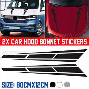 2 pegatinas decorativas para capó de coche, rayas de carreras, calcomanías DIY para motor, accesorios para coche - Product Image 1