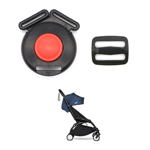 Boucle de sécurité à trois points 25 mm noire avec rouge pour poussette, accessoire de ceinture de sécurité pour bébé - Product Image 2