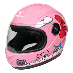 Casco integrale con grafica personalizzata, visiera trasparente, casco da moto per bambini, caschi da moto per bambini, caschi di protezione per bambini - Product Image 2