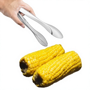 Pinces à glace en acier inoxydable, ensemble de 2 outils de préhension en métal argenté pour barbecue et cuisine - Product Image 3