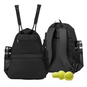 Sac à dos pour raquette de tennis en nylon 30-40L, sac de sport imperméable avec fermeture éclair, poches latérales et rangement pour balles - Product Image 1