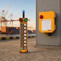 Télécommande radio industrielle étanche IP65 à 14 boutons, style Telecrane F24-14S, à vitesse unique, pour pont roulant