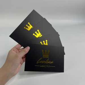 การ์ดขอบคุณสีดำปั๊มฟอยล์ทองแบบกำหนดเอง - การ์ดขอบคุณธุรกิจสุดหรูพร้อมคิวอาร์โค้ด - Product Image 2