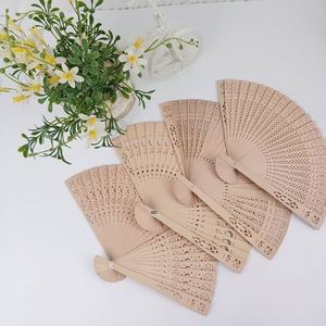 Éventail pliant portable personnalisé, gravé avec logo, en bois, pour décorations de festival et de fête - Product Image 1