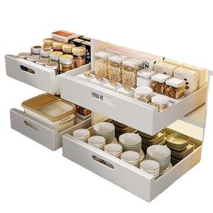 Organisateur de placard coulissant multifonction moderne en fer, étagère superposée sous l'évier, rangement pour épices, panier coulissant écologique - Product Image 6