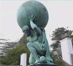 Estatua de bronce de latón de tamaño real tallada a mano <span class=keywords><strong>Atlas</strong></span> <span class=keywords><strong>Titan</strong></span> diseño griego antiguo personalizado artesanía Año Nuevo decoraciones del Día Nacional - Product Image 1