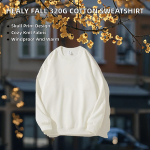 Novedades de Invierno: Sudadera de Algodón DiSan de 320g con Estampado de Calaveras, Cuello Redondo, Corte Holgado y Puños Acanalados (Disponible en Stock) - Product Image 2