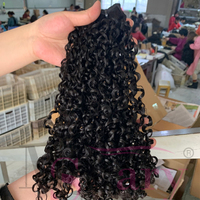 Extensiones de Cabello Humano Virgen Rizado Birmano Caliente, Grado 12A, Súper Doble Trama, Corte Pixie, Cutícula Alineada, de Proveedor