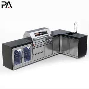PA miami ticari modüler paslanmaz çelik dolap mutfak için