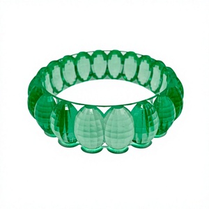 Conjuntos de brazaletes de resina acrílica coloridos vintage, elegantes con incrustaciones de piedras naturales, modernos, de la mejor calidad, informales, unisex, para regalo de boda. - Product Image 3