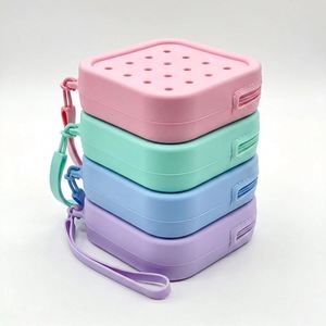 Silicone Coin <b>Purse</b>, <b>Small</b> square Bag, Headphone Storage Bag, ID Bag, Portable Makeup Bag, Data Cable, Power Bank Storage Bag - Product Image 2