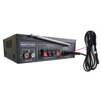 AV20 Dijital FM Radyo Stereo Amplifikatör 20W+20W Çift Mikrofonlu USB Ev Sinema Sistemi