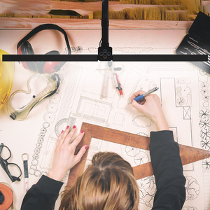 360 arquitecto brazo oscilante Flexible cuello de cisne Oficina Led aprendizaje escritorio lectura luz Mesa abrazadera libro estudio lámpara de escritorio con Clips - Product Image 3