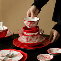Service de table en céramique élégant de style traditionnel chinois, cadeau de mariage parfait, cadeau de mariage idéal