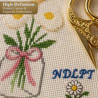 Kit de pochette de rangement pour broderie au point de croix, idéal pour débutants, avec toile imprimée, pour sac de rangement de luxe cousu main 11x14 pouces, accessoire de coffret cadeau