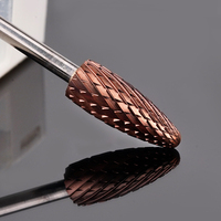 Nouvelles fraises à ongles en carbure de tungstène or rose 3/32'' à coupe croisée conique, grossières moyennes, personnalisées en gros pour usine