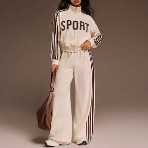 2026 Frühling Sportlicher Freizeitanzug Damen Langes Bedrucktes Modisches 2-Teiliges Set Anti-Pilling - Product Image 1