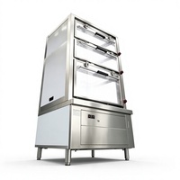 Armoire de cuisson vapeur à trois portes grande capacité pour centre de repas collectif et cuisine de restauration collective