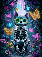 CHENISTORY Peinture par numéros DIY, thème Halloween : Animaux, Crâne, Chat – Dessin et coloriage par numéros pour adultes – Cadeau DIY