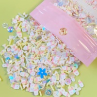500g saupoudrer Slime mélangé cristal diamants arc-en-ciel coeur polymère tranches argile arrose pour l'artisanat faisant bricolage Slime remplissage