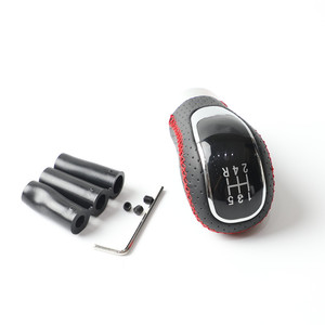 Poignée de levier de vitesse de voiture en cuir, ligne noire, ligne rouge, ergonomique, compatible avec General Motors - Product Image 5