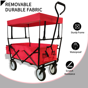 Customizable OEM Supported 4-Wheeled <b>Folding</b> <b>Trolley</b> Portable Outdoor Camping <b>Cart</b> with Platform for Tools Shopping & Storage - Product Image 5