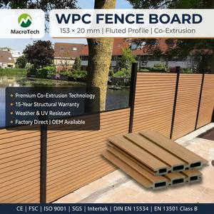 Panneau de clôture cannelé WPC de haute qualité, panneau de clôture Great Wall, imperméable, pour jardin extérieur, intimité, décoratif, revêtement composite - Product Image 1