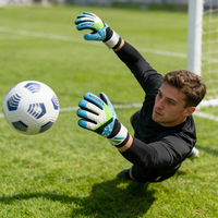 Gants de gardien de but en latex antidérapants en gros, avec une conception respirante à doigts entiers, adaptés aux sports de plein air et unisexes