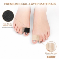Séparateur d'orteils double pour hallux valgus et surlapposition osseuse, en TPE et nylon, souple, invisible, à double trou, orthèse d'orteil, modèle 44, Chine
